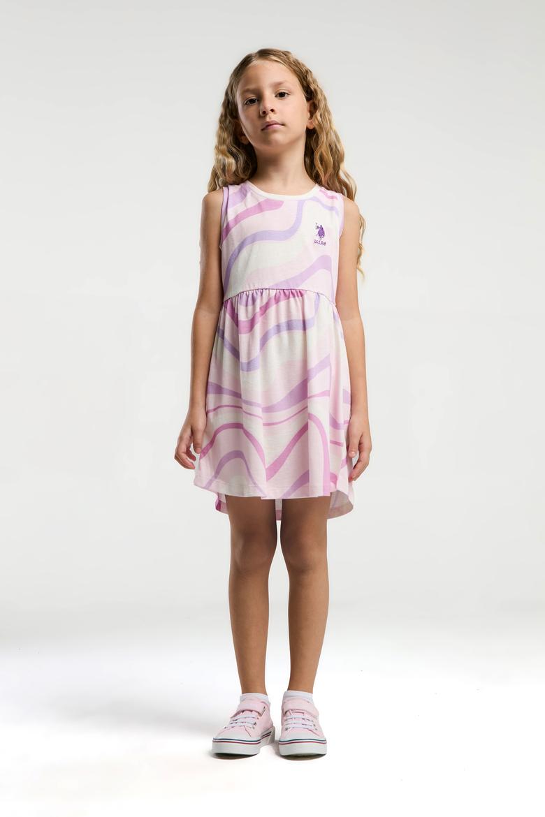 Kız Çocuk Toz Pembe Örme Elbise