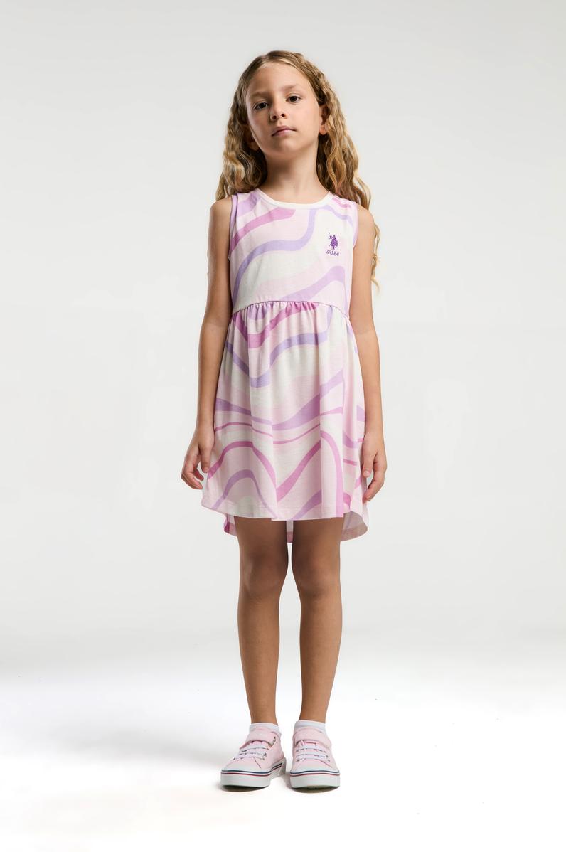 Kız Çocuk Toz Pembe Örme Elbise