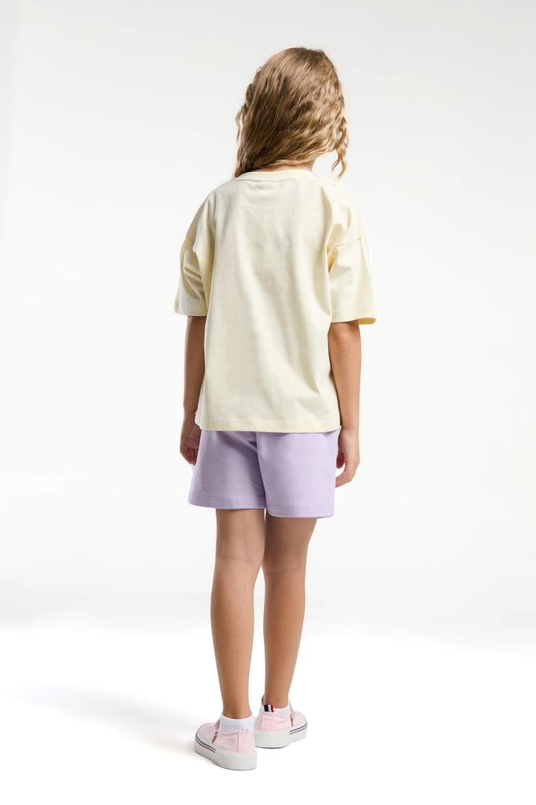 Kız Çocuk Sarı Şortlu Alt Üst Takım - 50312575008
