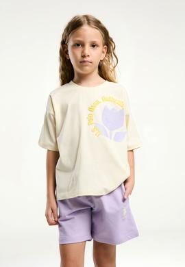 Kız Çocuk Sarı Şortlu Alt Üst Takım - 50312575008