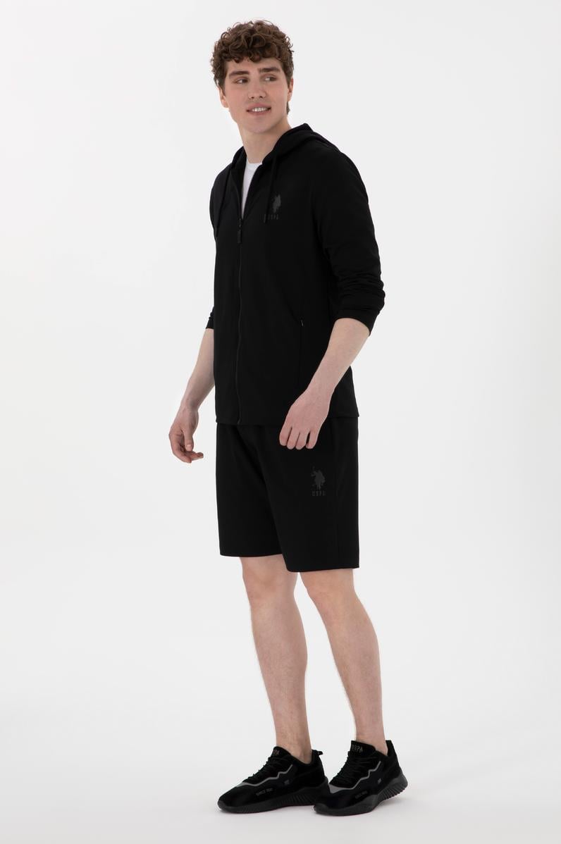 Erkek Siyah Örme Şort