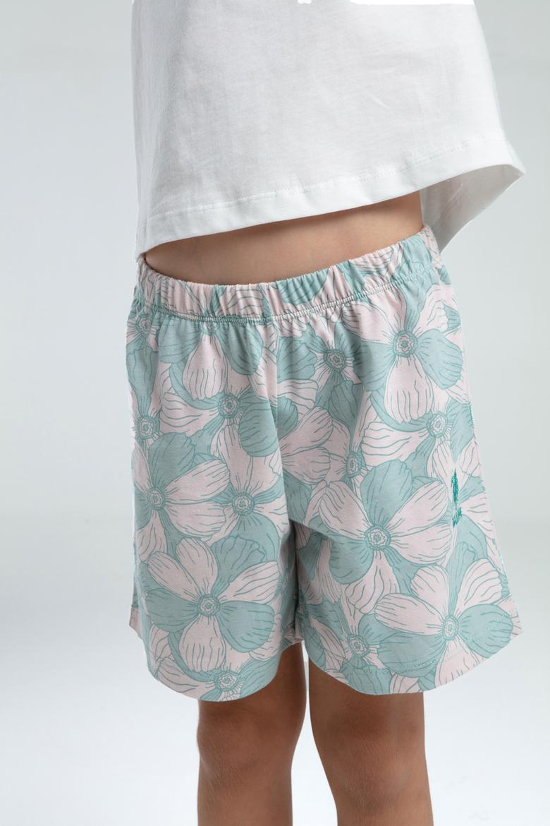 Kız Çocuk Su Yeşili Şortlu Pijama Takımı - 50312518010