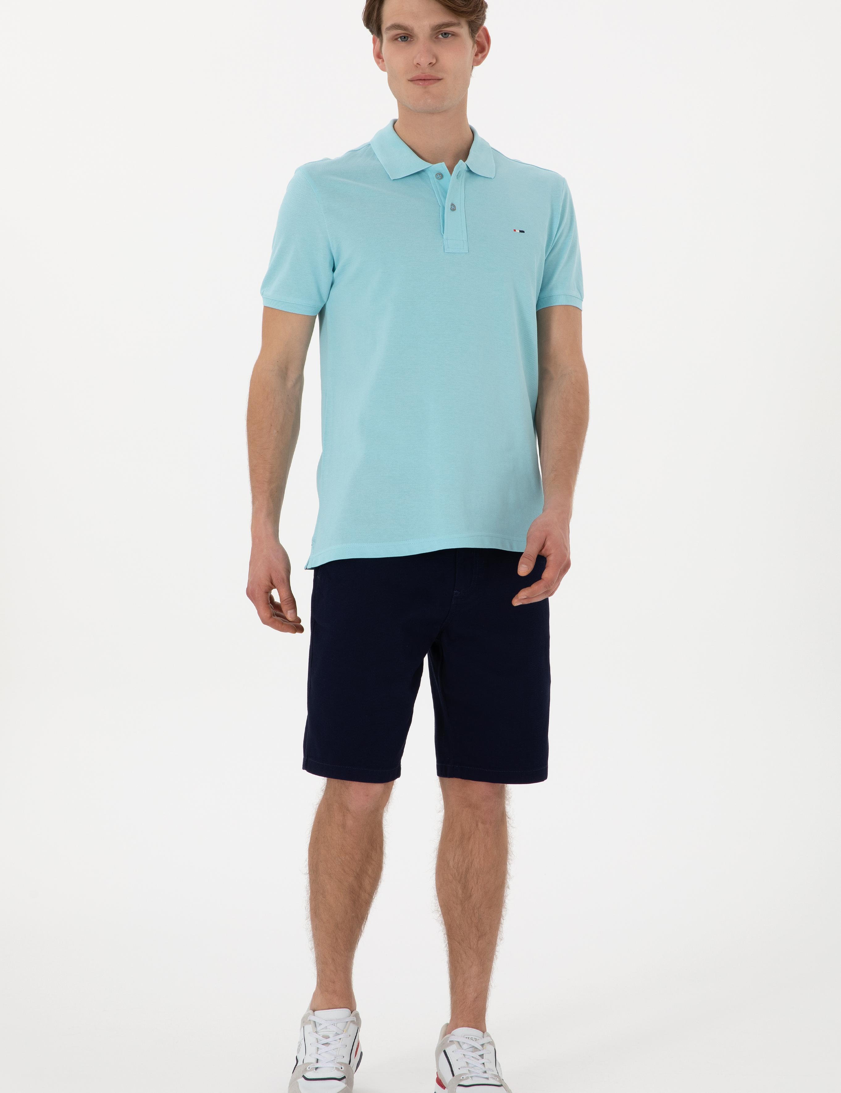 پولوشرت آستین کوتاه اندامی یقه پیراهنی مردانه یو اس پولو | U.S. Polo Assn. - تصویر 4