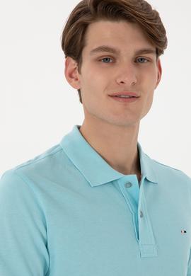 Erkek Slim Fit Polo Yaka Aqua Basic Tişört - 50297983083