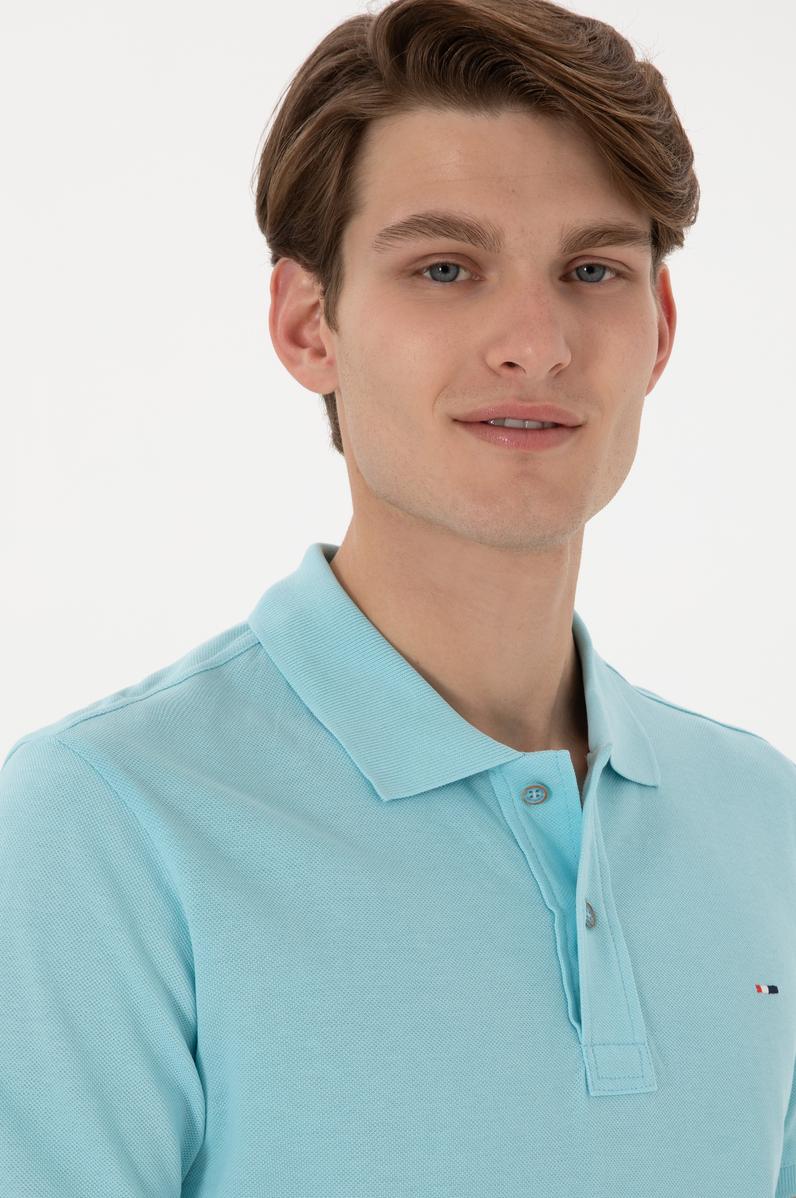 Erkek Slim Fit Polo Yaka Aqua Basic Tişört