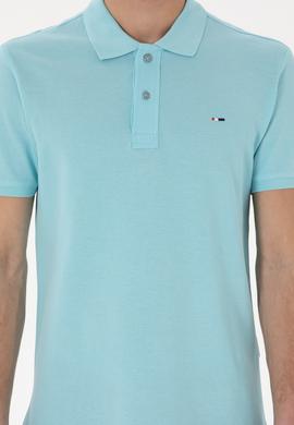 Erkek Slim Fit Polo Yaka Aqua Basic Tişört - 50297983083