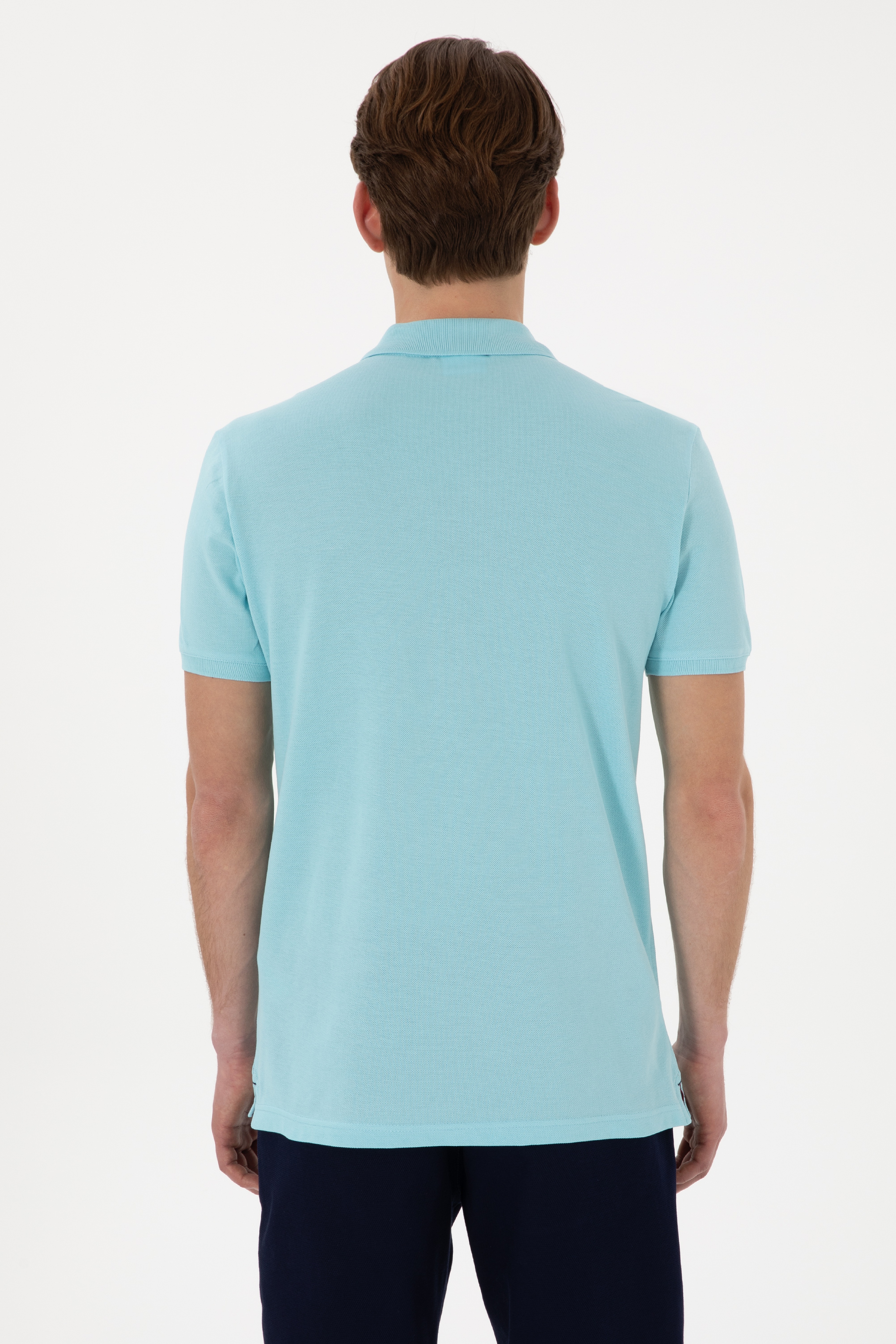 Erkek Slim Fit Polo Yaka Aqua Basic Tişört