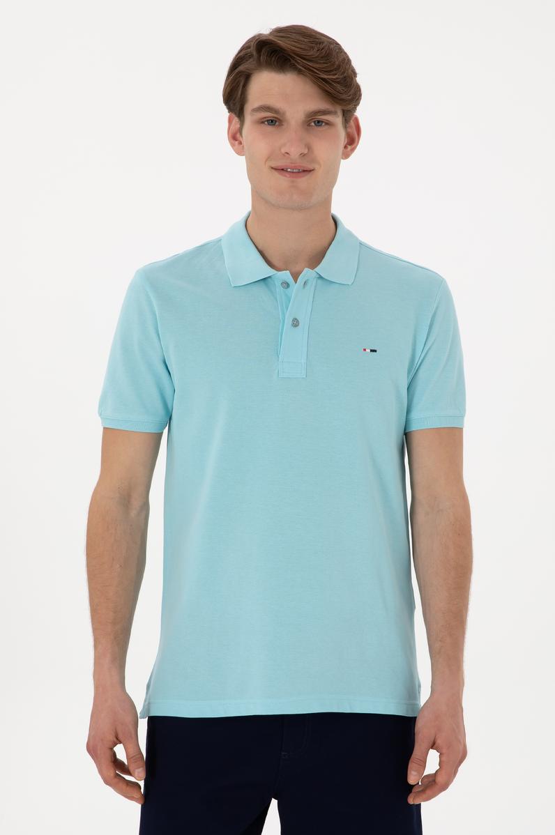 Erkek Slim Fit Polo Yaka Aqua Basic Tişört