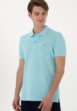 Erkek Slim Fit Polo Yaka Aqua Basic Tişört - 50297983083