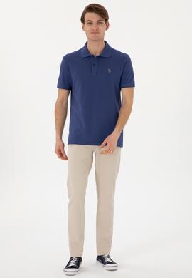 Erkek Slim Fit Polo Yaka Açık Basic Tişört - 50297984434