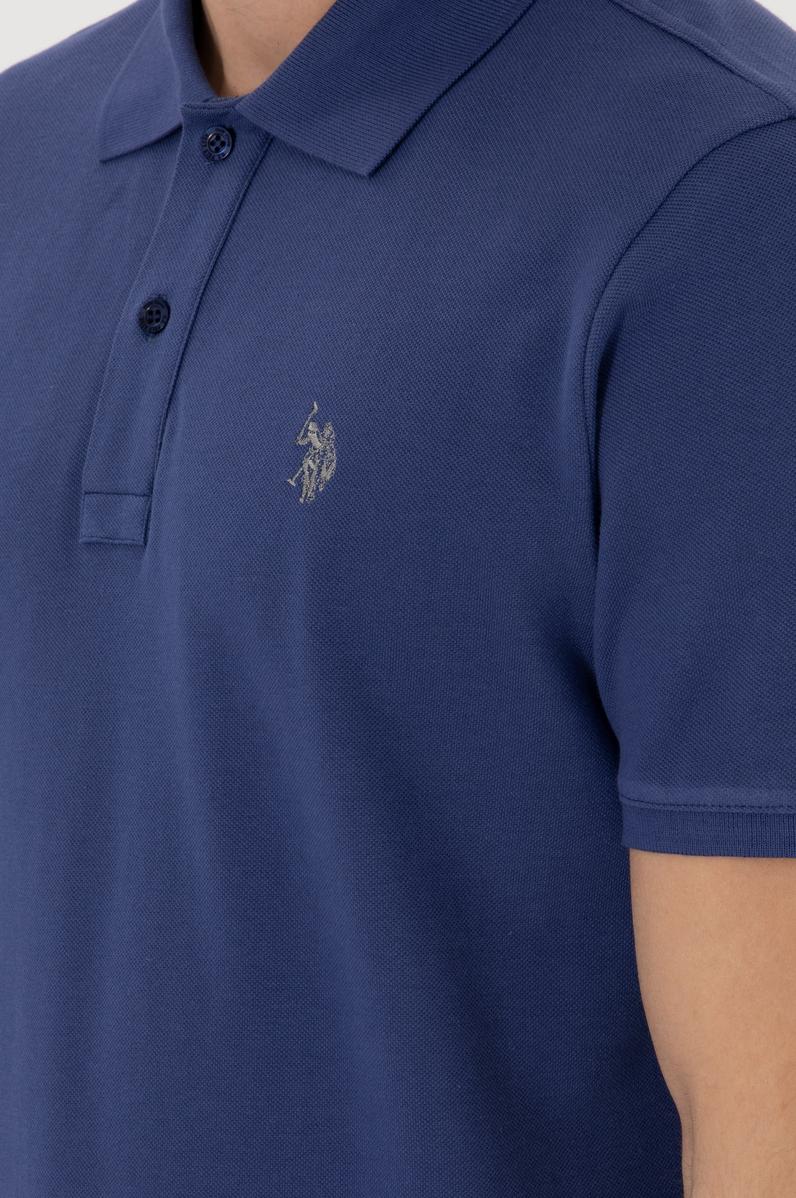 Erkek Slim Fit Polo Yaka Açık Basic Tişört