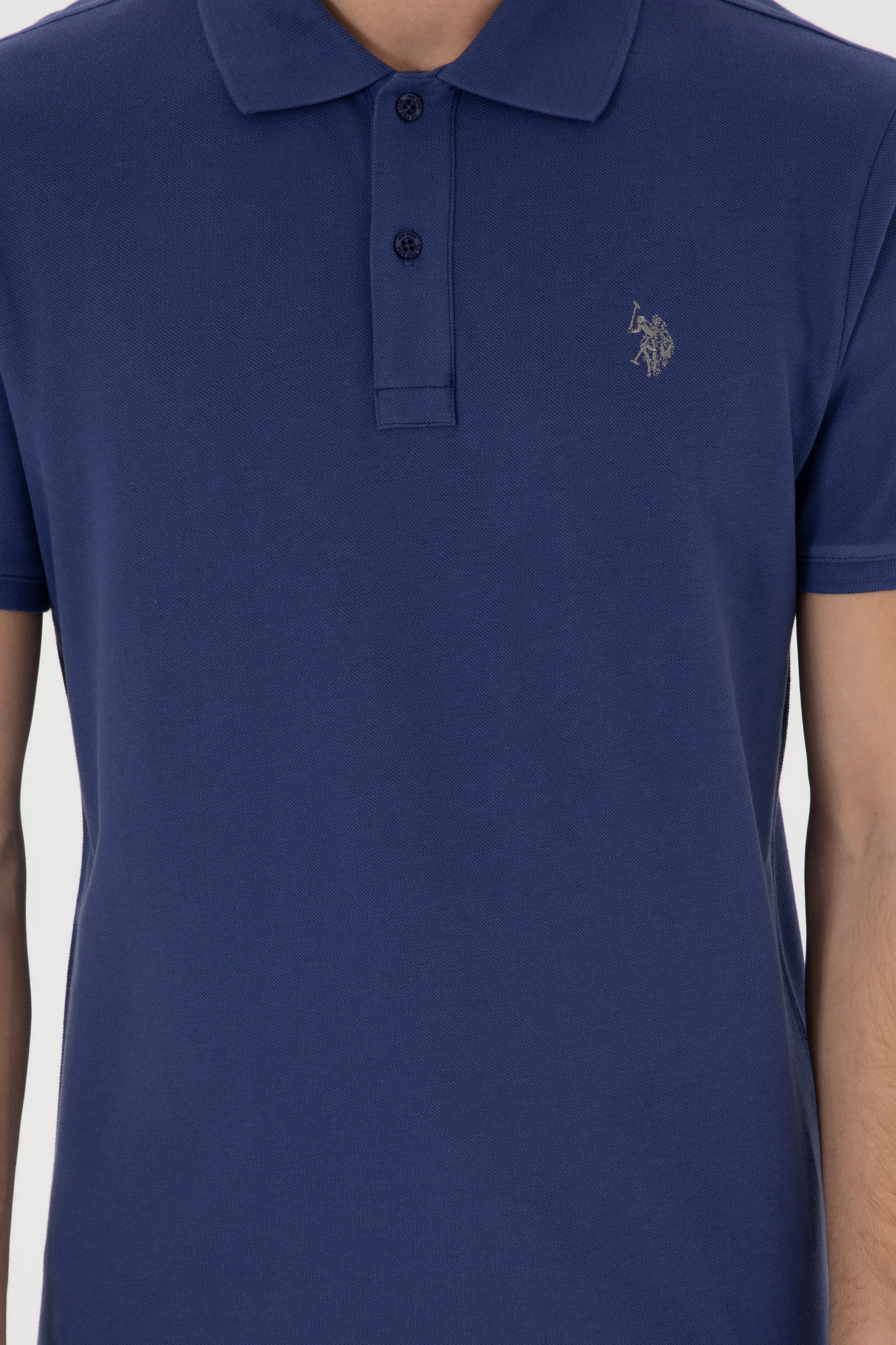 Erkek Slim Fit Polo Yaka Açık Basic Tişört