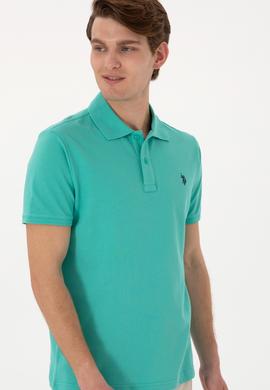 Erkek Slim Fit Polo Yaka Mint Basic Tişört - 50297984284
