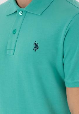 Erkek Slim Fit Polo Yaka Mint Basic Tişört - 50297984284