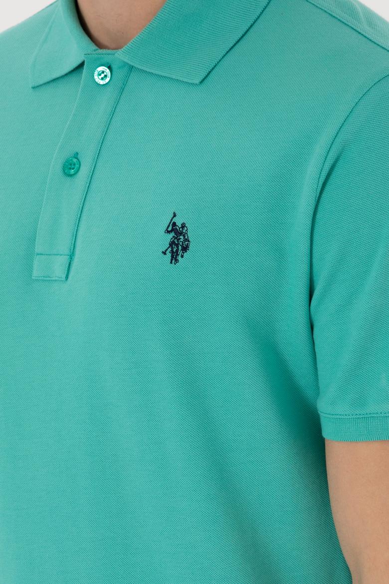 Erkek Slim Fit Polo Yaka Mint Basic Tişört - 50297984284