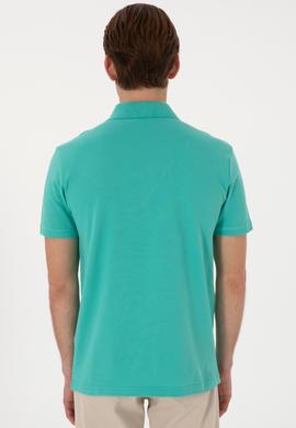 Erkek Slim Fit Polo Yaka Mint Basic Tişört - 50297984284