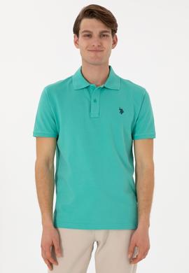 Erkek Slim Fit Polo Yaka Mint Basic Tişört - 50297984284