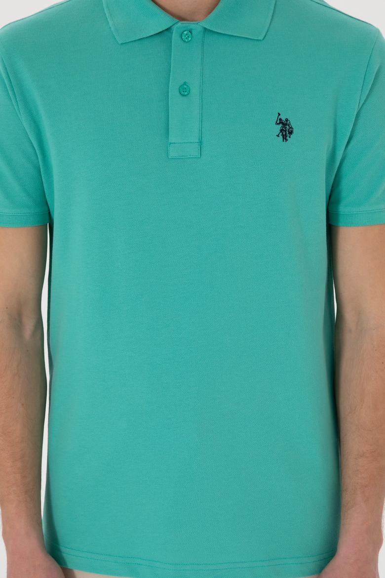 Erkek Slim Fit Polo Yaka Mint Basic Tişört - 50297984284