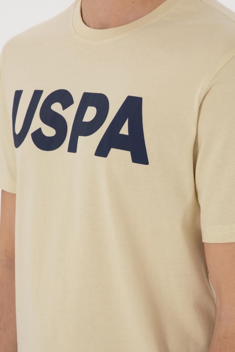 Erkek Regular Fit Bisiklet Yaka Açık Haki Basic Tişört - 50297988196