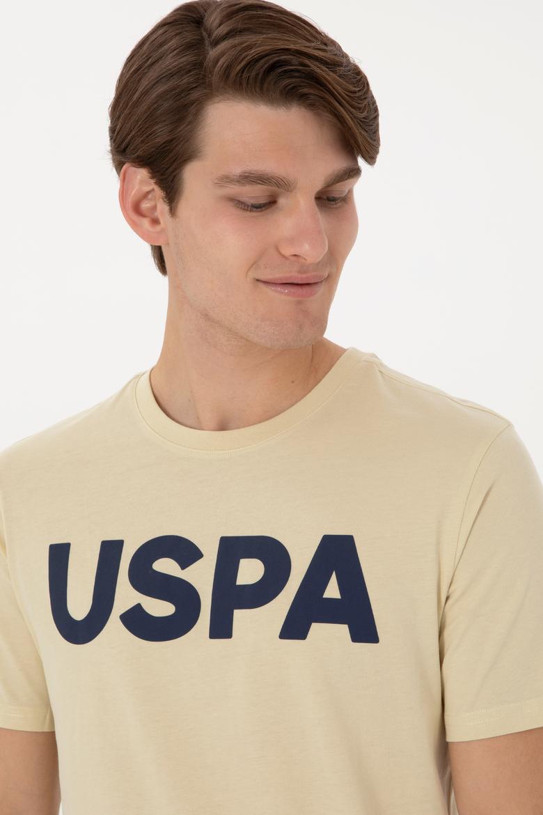 Erkek Regular Fit Bisiklet Yaka Açık Haki Basic Tişört - 50297988196