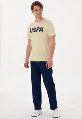 Erkek Regular Fit Bisiklet Yaka Açık Haki Basic Tişört - 50297988196