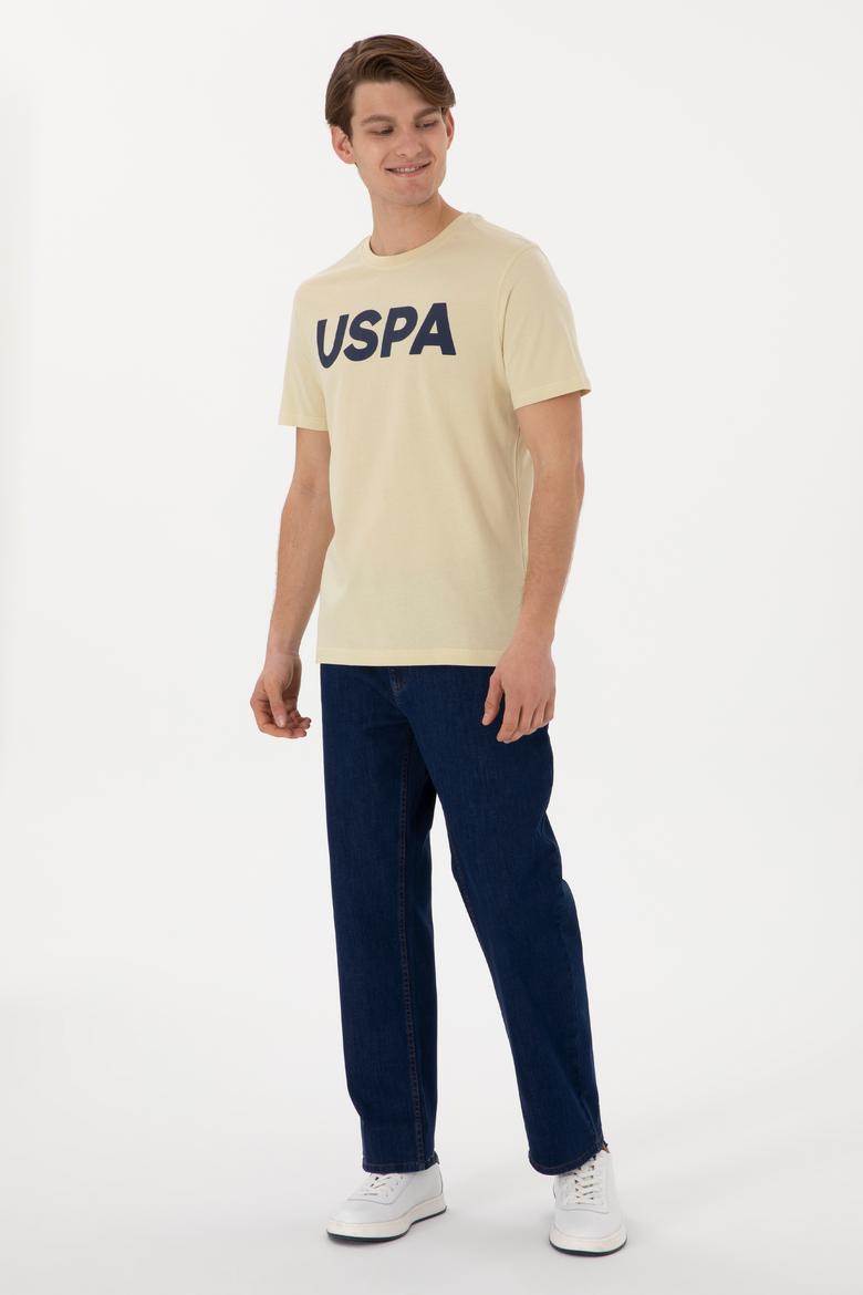 Erkek Regular Fit Bisiklet Yaka Açık Haki Basic Tişört - 50297988196