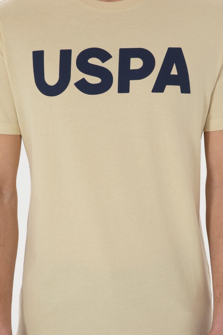 Erkek Regular Fit Bisiklet Yaka Açık Haki Basic Tişört - 50297988196