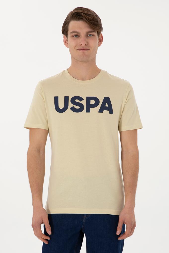 Erkek Regular Fit Bisiklet Yaka Açık Haki Basic Tişört