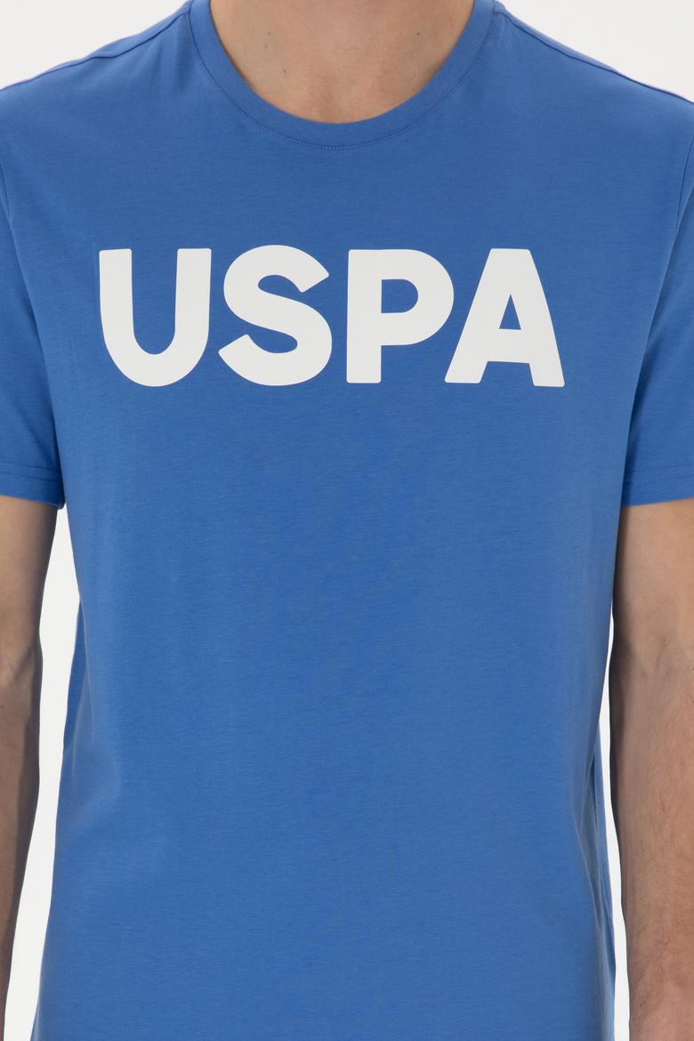 Erkek Regular Fit Bisiklet Yaka İndigo Basic Tişört - 50297988101