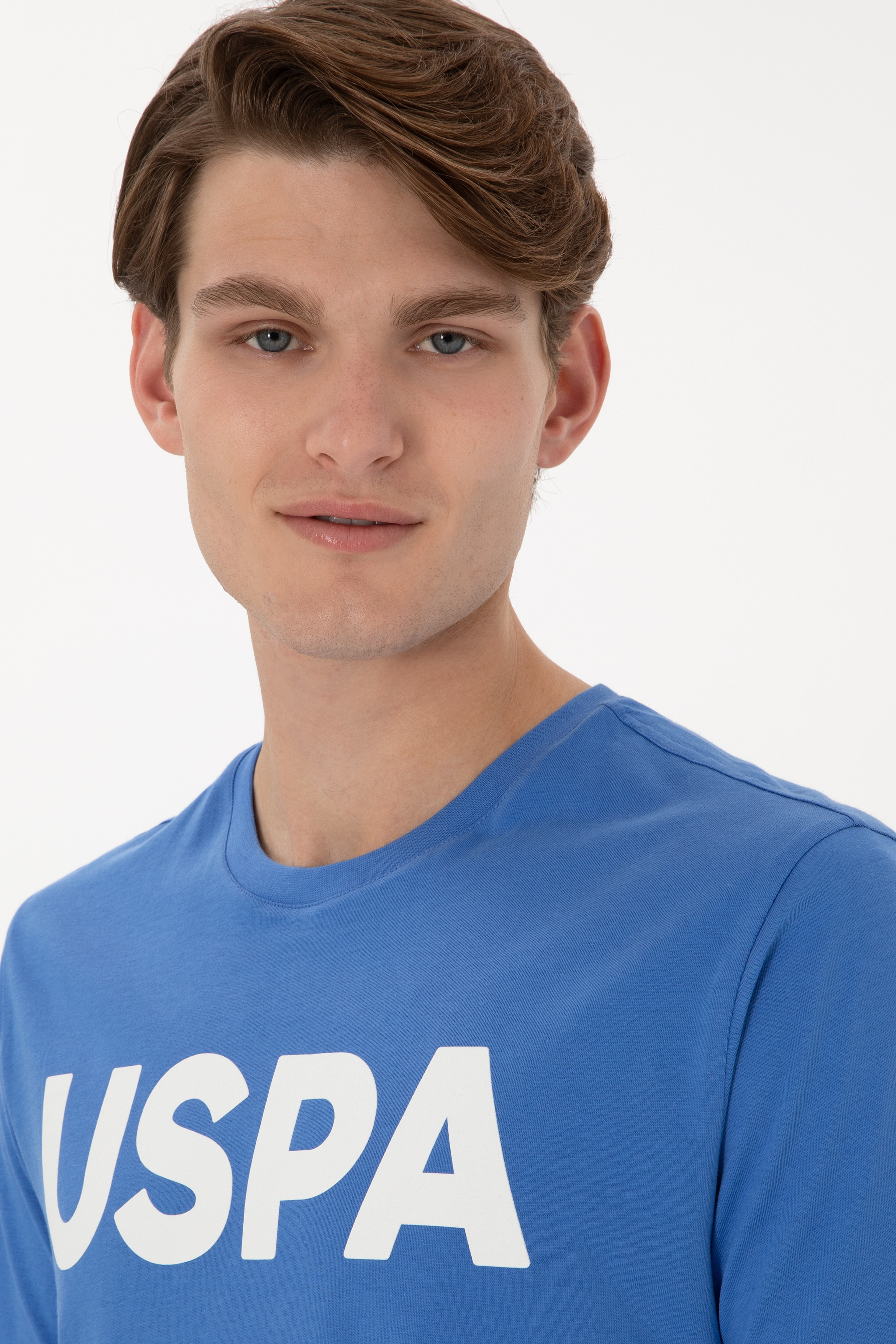 Erkek Regular Fit Bisiklet Yaka İndigo Basic Tişört - Image 2