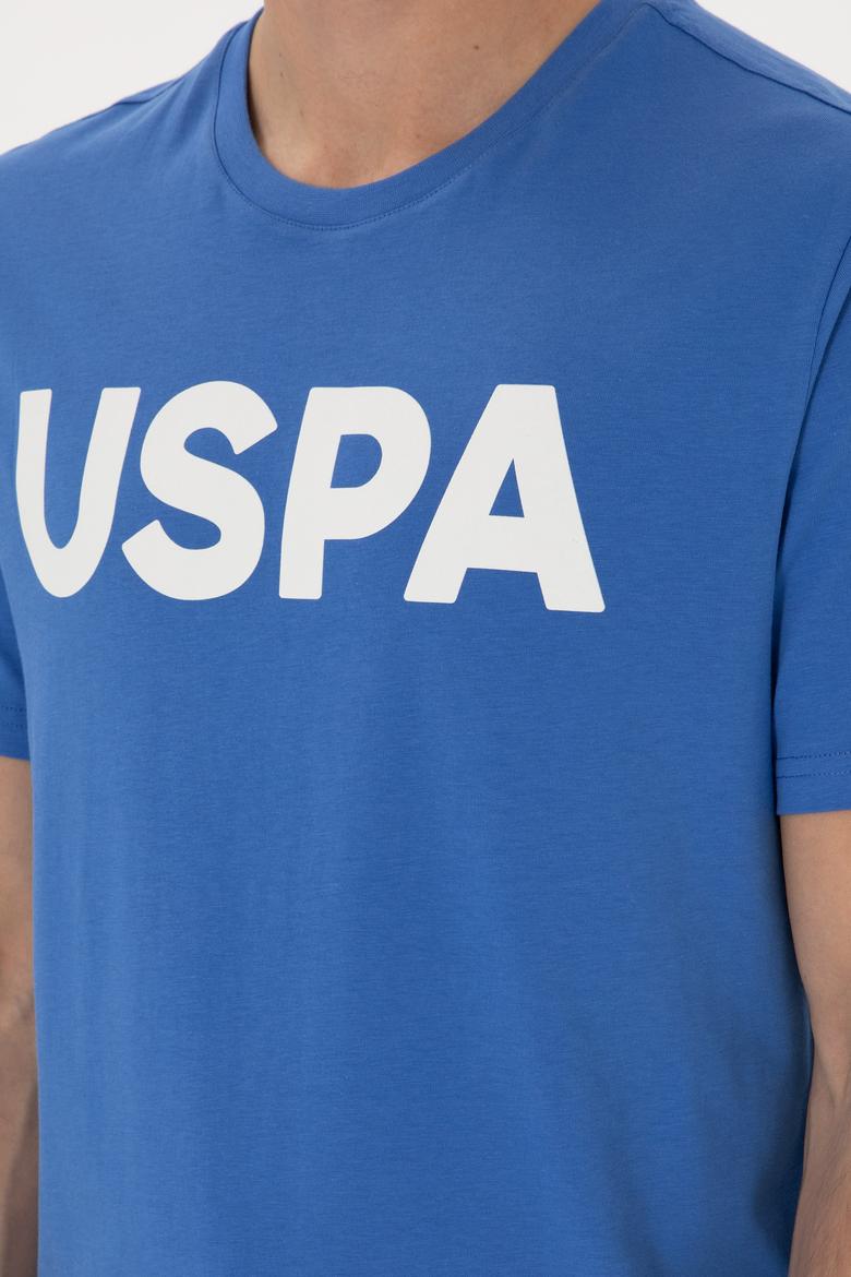 Erkek Regular Fit Bisiklet Yaka İndigo Basic Tişört - 50297988101