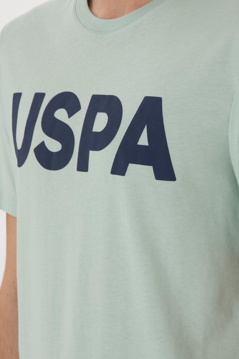 Erkek Regular Fit Bisiklet Yaka Su Yeşili Basic Tişört - 50297988139