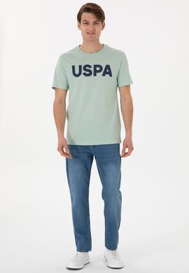 Erkek Regular Fit Bisiklet Yaka Su Yeşili Basic Tişört - 50297988139