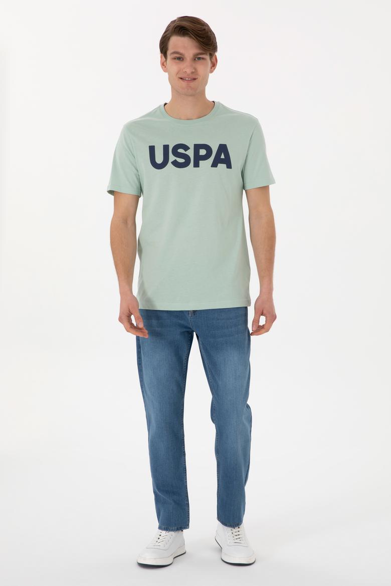 Erkek Regular Fit Bisiklet Yaka Su Yeşili Basic Tişört - 50297988139