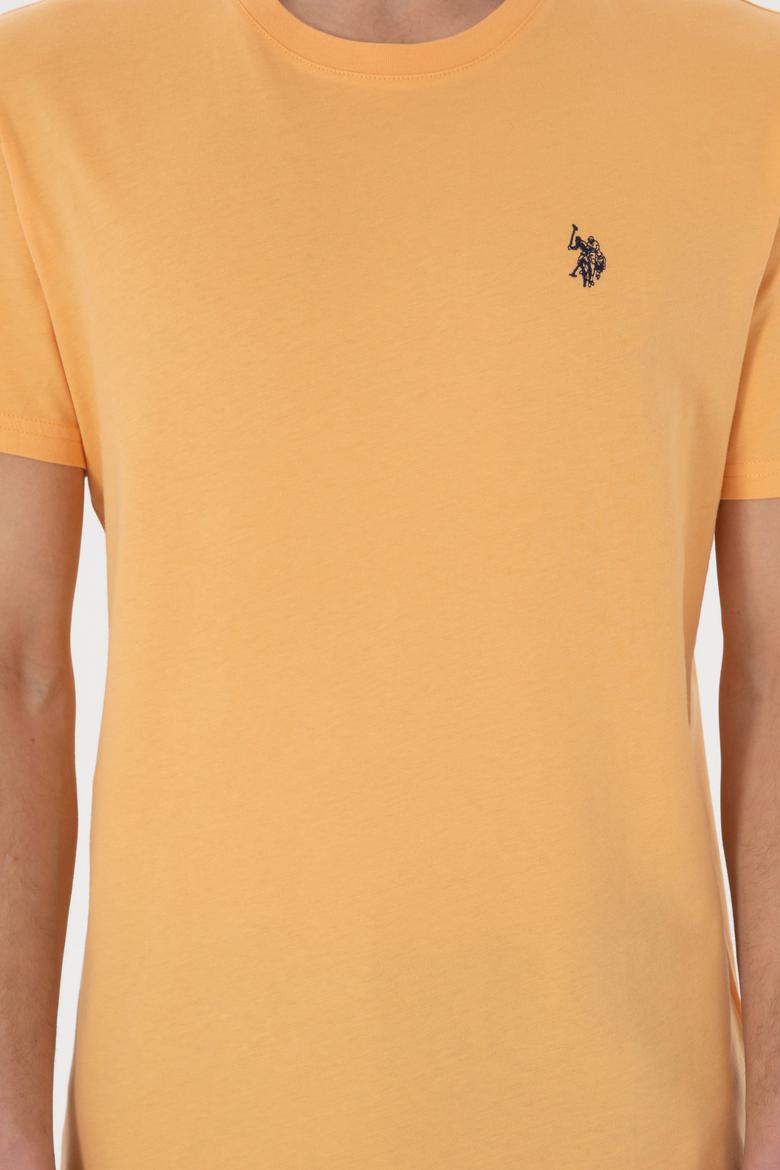 Erkek Regular Fit Bisiklet Yaka Turuncu Basic Tişört - 50298035067