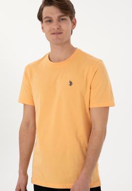 Erkek Regular Fit Bisiklet Yaka Turuncu Basic Tişört - 50298035067