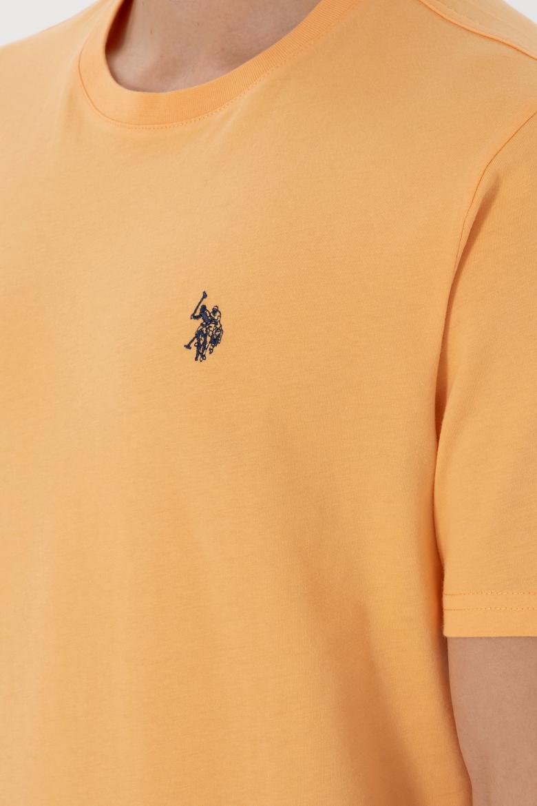 Erkek Regular Fit Bisiklet Yaka Turuncu Basic Tişört - 50298035067