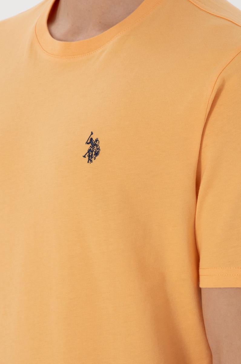 Erkek Regular Fit Bisiklet Yaka Turuncu Basic Tişört