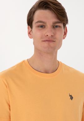 Erkek Regular Fit Bisiklet Yaka Turuncu Basic Tişört - 50298035067