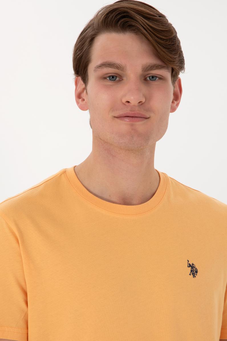 Erkek Regular Fit Bisiklet Yaka Turuncu Basic Tişört