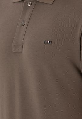 Erkek Slim Fit Polo Yaka Vizon Basic Tişört - 50298042063