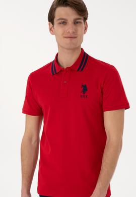 Erkek Slim Fit Polo Yaka Kırmızı Basic Tişört - 50298010032