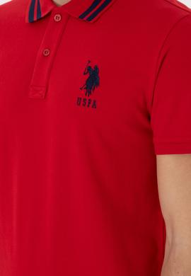 Erkek Slim Fit Polo Yaka Kırmızı Basic Tişört - 50298010032