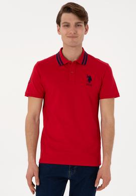 Erkek Slim Fit Polo Yaka Kırmızı Basic Tişört - 50298010032