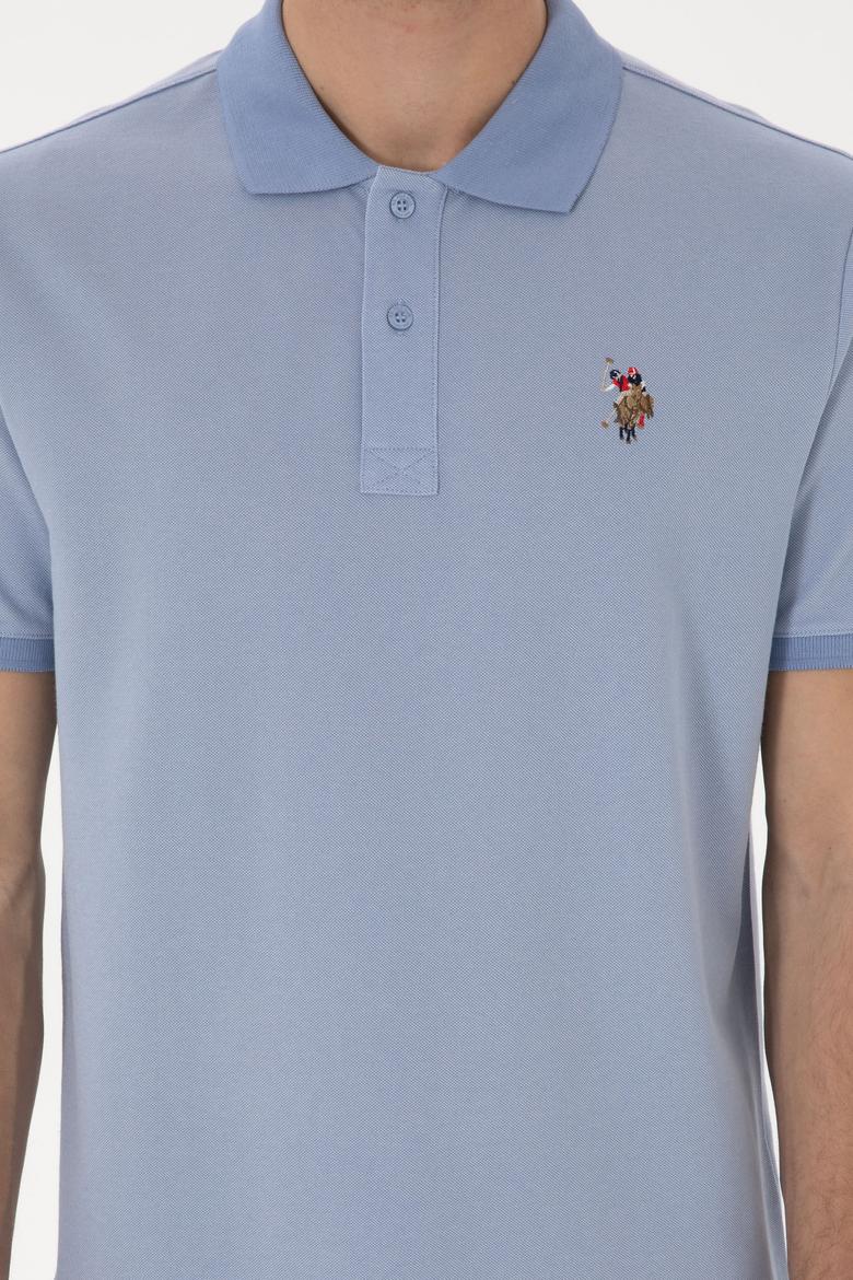 Erkek Regular Fit Polo Yaka Mavi Basic Tişört - 50298072030