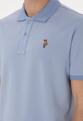 Erkek Regular Fit Polo Yaka Mavi Basic Tişört - 50298072030