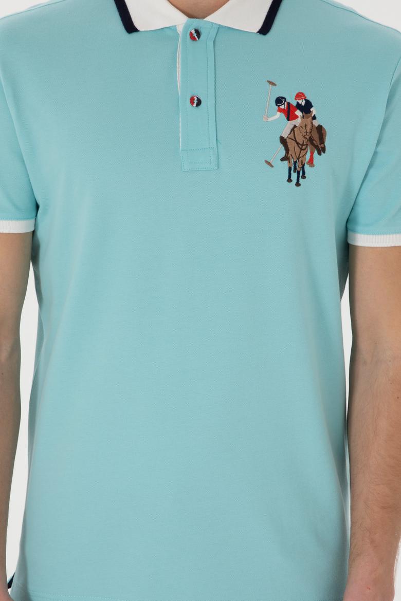 Erkek Slim Fit Polo Yaka Aqua Basic Tişört - 50298073058