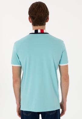 Erkek Slim Fit Polo Yaka Aqua Basic Tişört - 50298073058