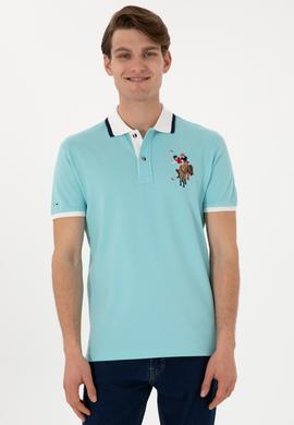 Erkek Slim Fit Polo Yaka Aqua Basic Tişört - 50298073058