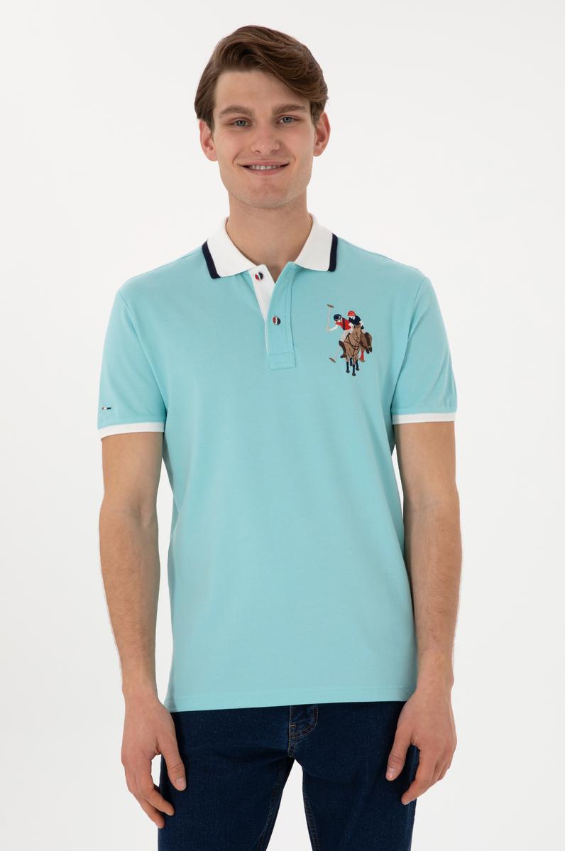 Erkek Slim Fit Polo Yaka Aqua Basic Tişört